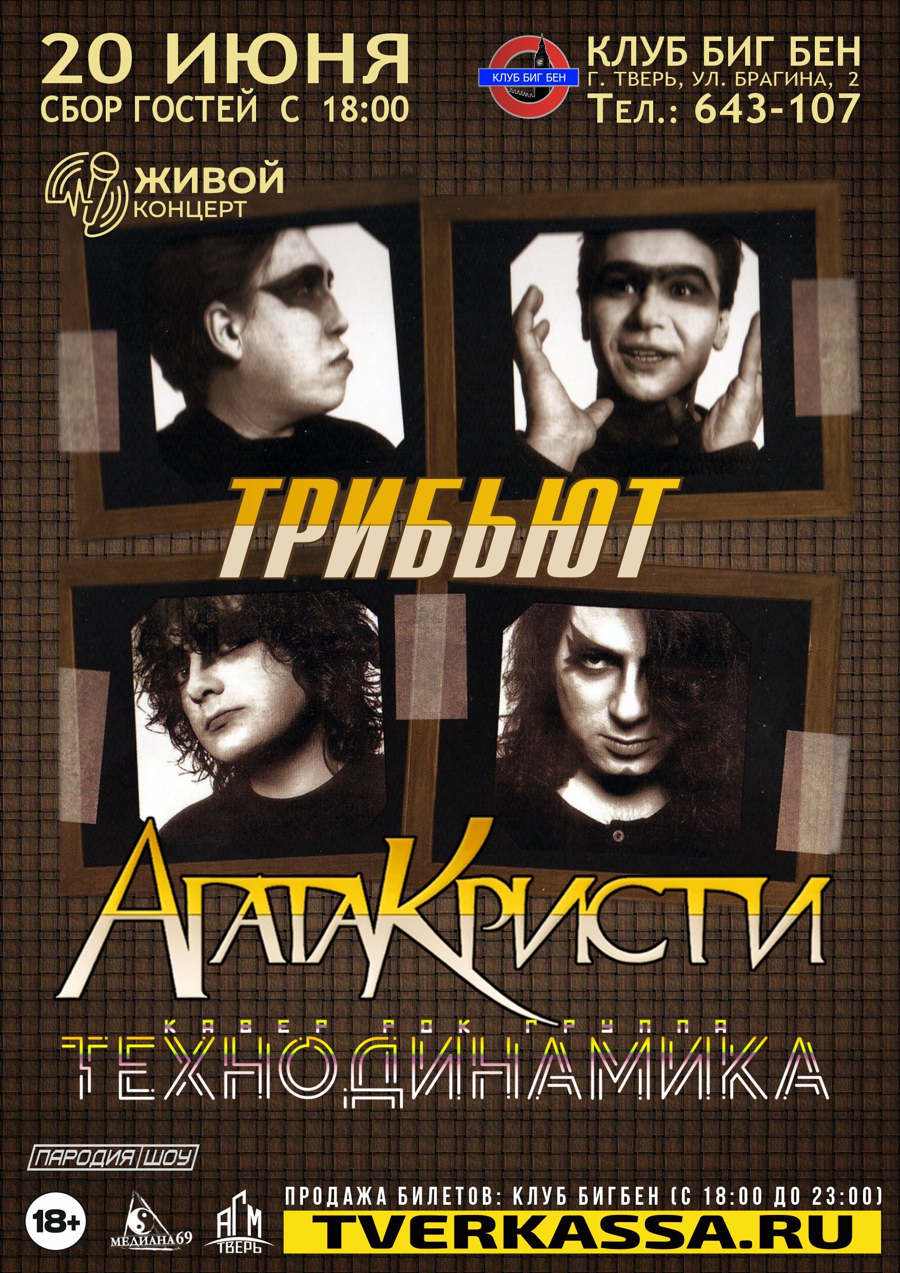 Концерт ТРИБЬЮТ "AГATA KPИCTИ" от гр. Технодинамика