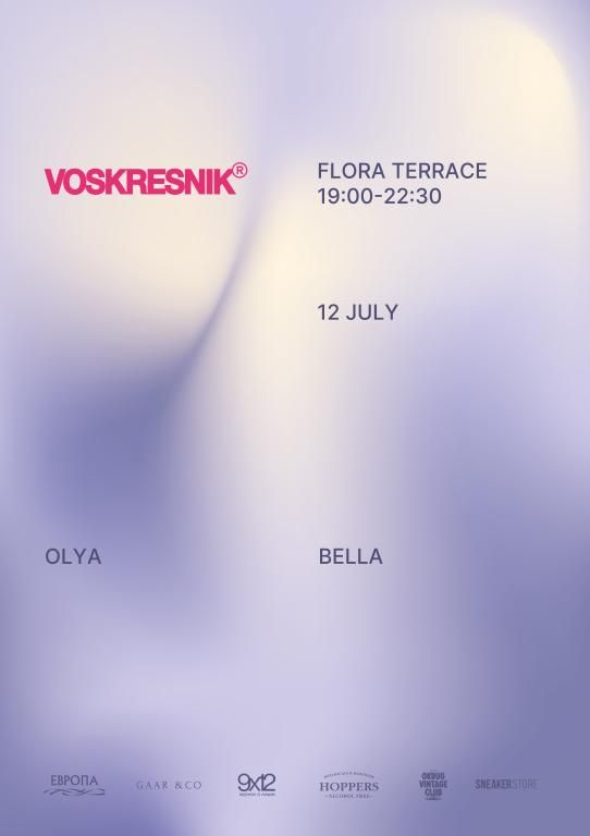 VOSKRESNIK x FLORA TERRACE / 12 июля 2026 / 19:00-22:30