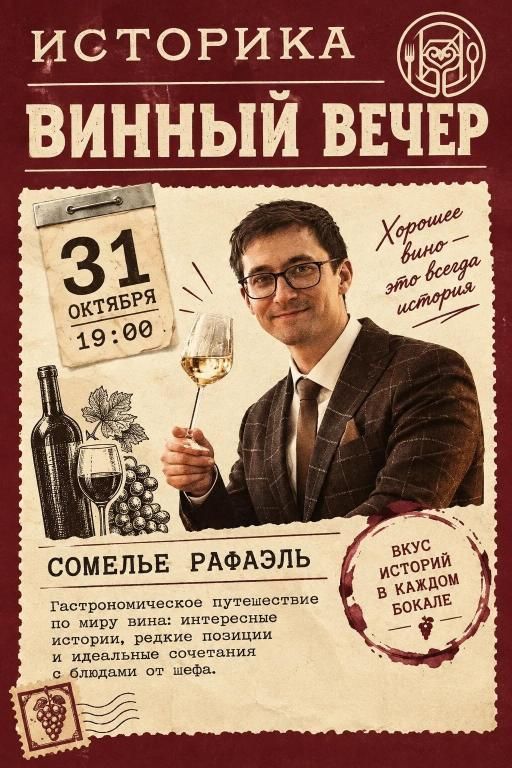 ВИННЫЙ ВЕЧЕР с сомелье Рафаэлем Гисматуллиным