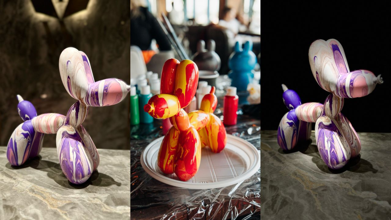 Роспись собачки Ballon Dog в ресторане "Be Italian"