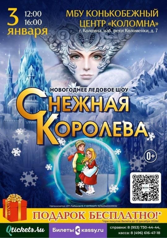 Новогоднее ледовое шоу Снежная королева + Подарок